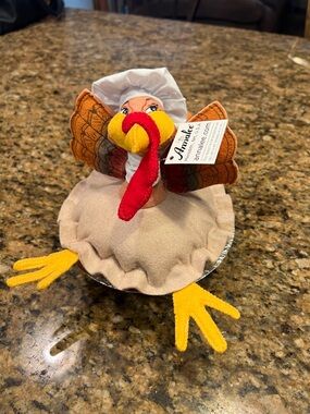 Annalee Beige and Orange Turkey Plush with Yellow Beak and Feet